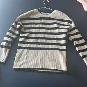 Classy Beige and Black Knit Sweater